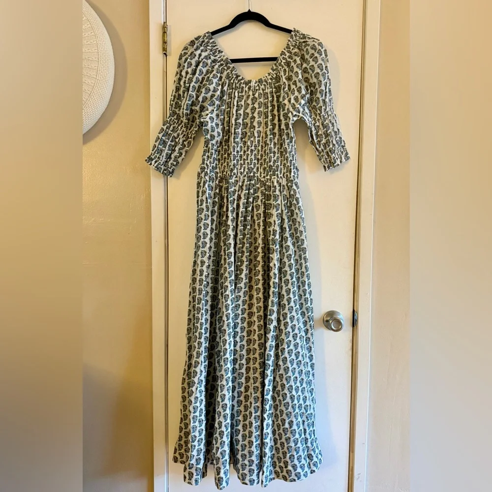Doen Ischia Dress in Sea Salt Paisley Bouquet - Picture 4 of 6